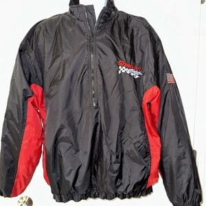 Vintage Men's Snap-On Racing Black And Red Half Zip Fleece Lined Pullover Size L
